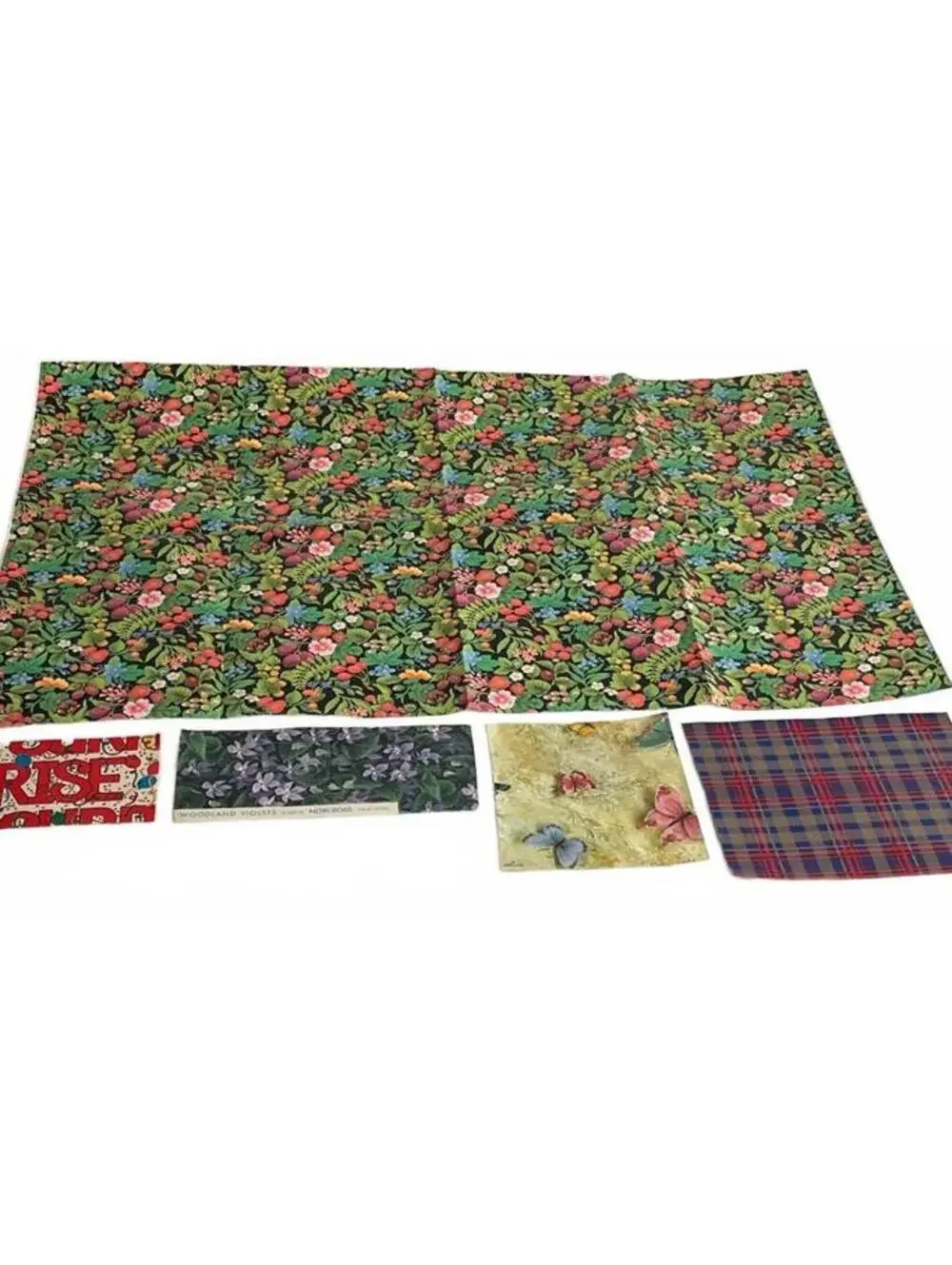 Vintage Birthday, Floral, Kids Wrapping Paper lot with velvet, metallic accents